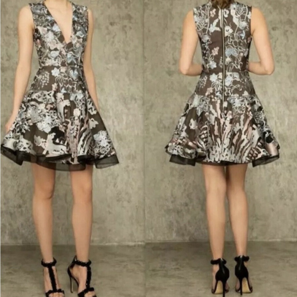 Bronx & banco Tokyo black embroidered dress nwot